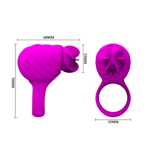 PRETTY LOVE Silicone Rotating teaser Cock Ring