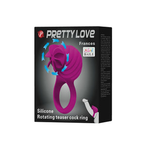 PRETTY LOVE Silicone Rotating teaser Cock Ring