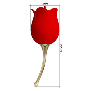 Rose Toy 12 Functions & High-Speed Clitrol Stimulator on End of Stem