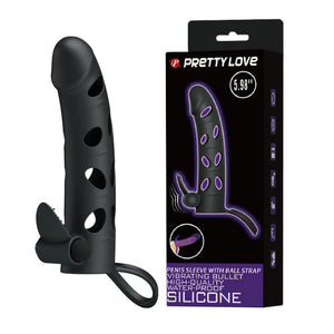 Penis extended sleeve elastic waterproof Silicone Vibration