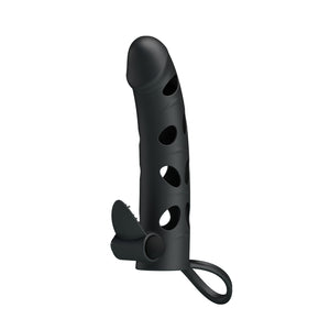 Penis extended sleeve elastic waterproof Silicone Vibration