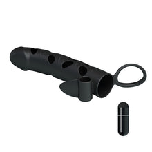 Load image into Gallery viewer, Penis extended sleeve elastic waterproof Silicone Vibration