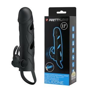 Penis extended sleeve elastic waterproof Silicone Vibration