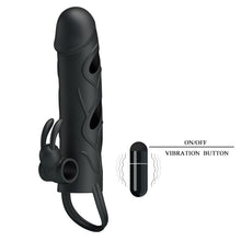 Load image into Gallery viewer, Penis extended sleeve elastic waterproof Silicone Vibration