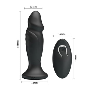 Remote Control Anal Plug Stimulate 12 Function Vibrator 5 Levels Speed Control