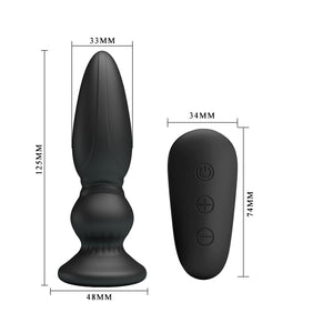 Remote Control Anal Plug Stimulate 12 Function Vibrator 5 Levels Speed Control