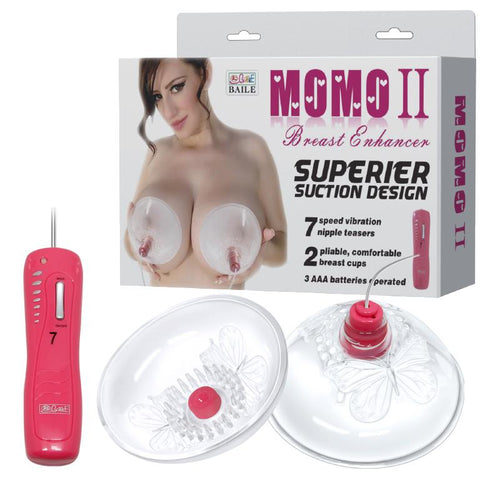 2 Breast Cups with 7-speed VIBRATING Nipple Teasers