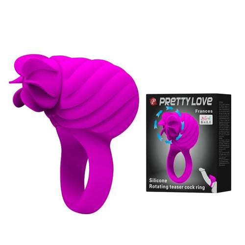 PRETTY LOVE Silicone Rotating teaser Cock Ring