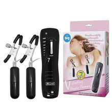 Load image into Gallery viewer, Nipple clamp 7-speed vibe ABS with PU coat