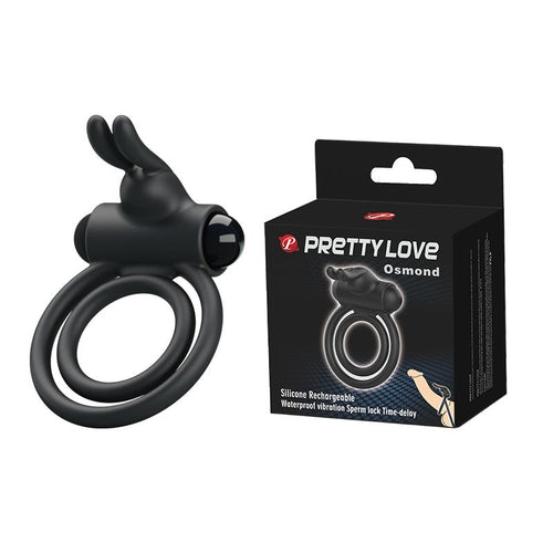 Double Rings Time-Delay Silicone Rechargeable Waterproof